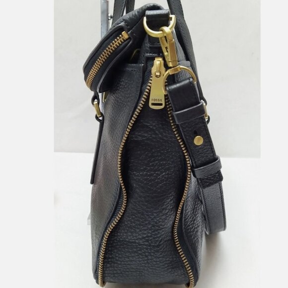 Fossil Preston Pebbled Leather Foldover Expandable Satchel Crossbody Bag (NWOT) - Picture 14 of 15